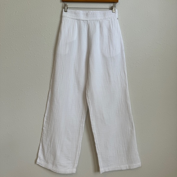 Size S White Wide Straight Flare Leg Trouser Pant - Mate the Label - Picture 2 of 12